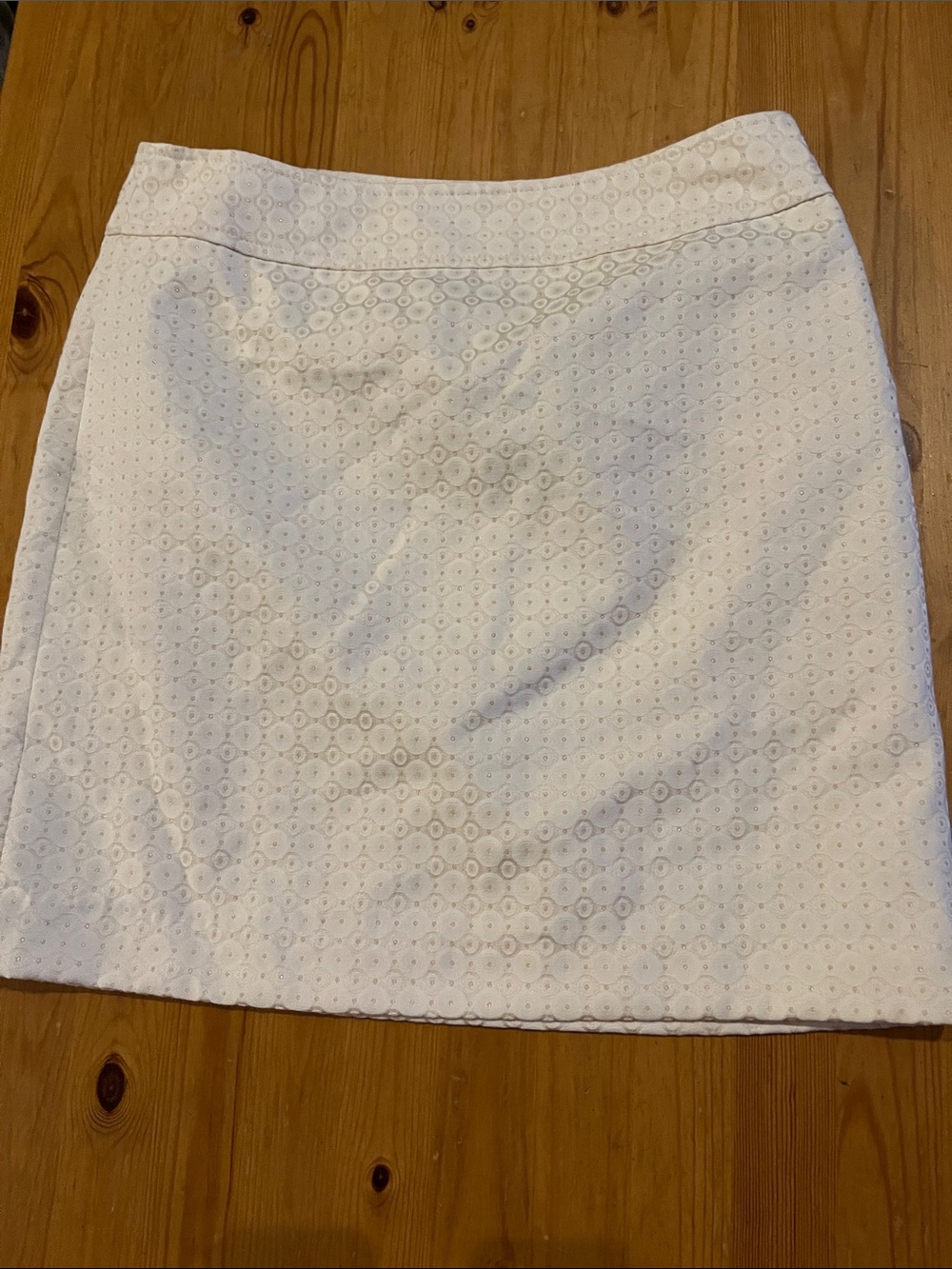 Ann Taylor Factory Offwhite Eyelet Mini Skirt 6P
